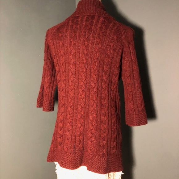 Coldwater creek , Cowl neck cable knit sweater with half sleeves - Picture 2 of 3